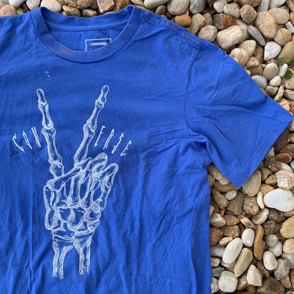 Converse Skeleton Peace Sign Graphic T-Shirt XS